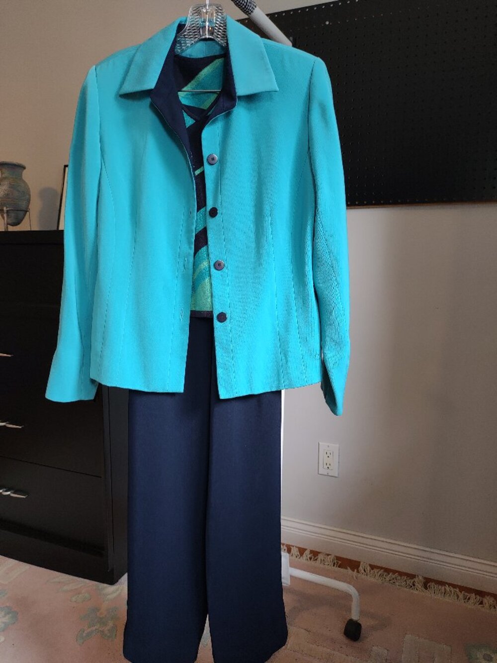 Studio 1 women pant suit 3 pieces blue size 8 NWOT